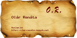 Olár Renáta névjegykártya